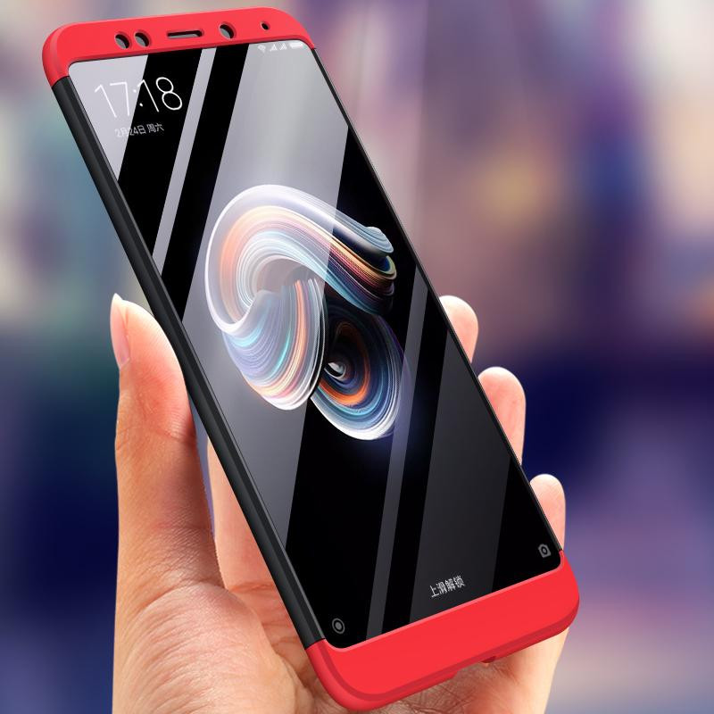FCK ® Xiaomi Redmi Note 5 Pro 3-in-1 360 Series PC Case Dual-Colour Finish Ultra-thin Slim Front Case + Back Cover