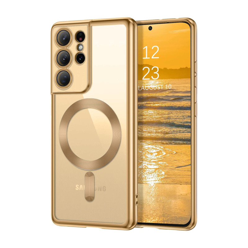 Vaku ® Samsung Galaxy S21 Ultra Luxury Electroplated Magnetic Magsafe Camera Protection TPU Back Cover Case