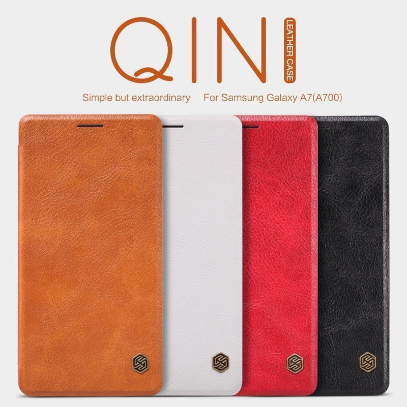 Nillkin ® Samsung Galaxy A7 Nitq Folio Leather Protective Case with Credit Card Slot Flip Cover
