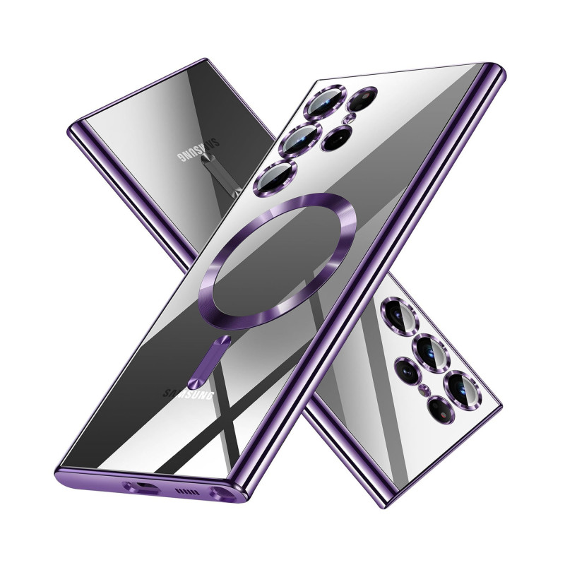 Vaku ® Samsung Galaxy S22 Ultra Luxury Electroplated Magnetic Magsafe Camera Protection TPU Back Cover Case