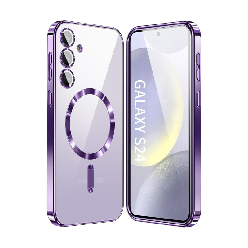 Vaku ® Samsung Galaxy S24 Luxury Electroplated Magnetic Magsafe Camera Protection TPU Back Cover Case