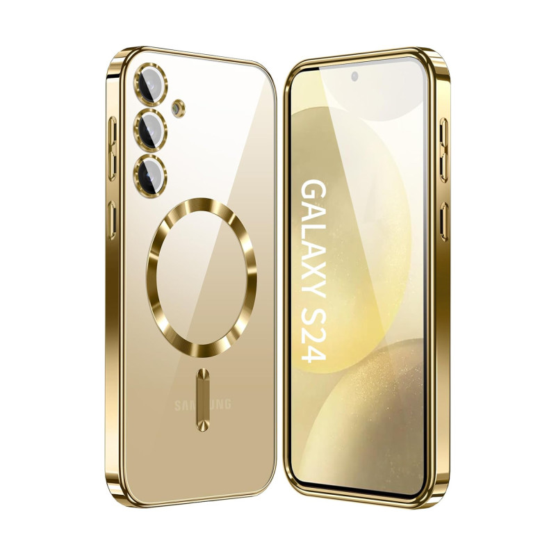 Vaku ® Samsung Galaxy S24 Luxury Electroplated Magnetic Magsafe Camera Protection TPU Back Cover Case