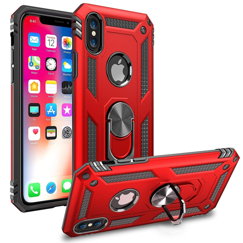 Vaku ® Apple iPhone XS Max Hawk Ring Shock Proof Cover with Inbuilt Kickstand