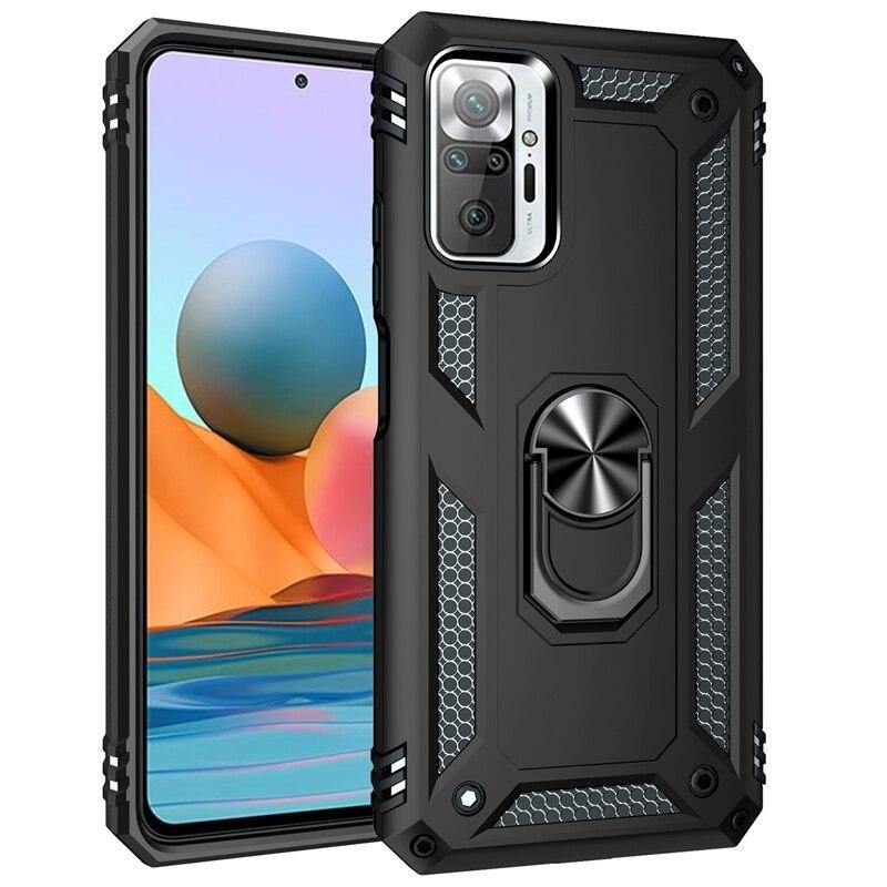 Vaku ® Xiaomi Redmi Note 10 Pro Hawk Ring Shock Proof Cover with Inbuilt Kickstand