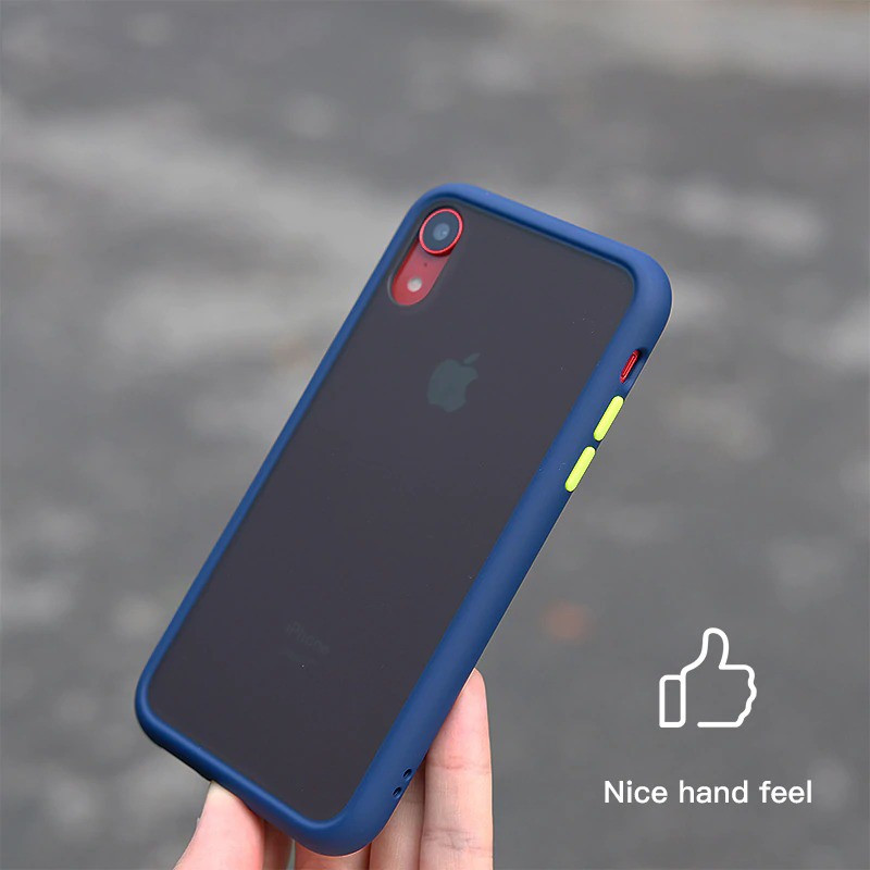 Vaku ® Apple iPhone XR Translucent Armor Case with 3 sets of Colored buttons PC Back cover
