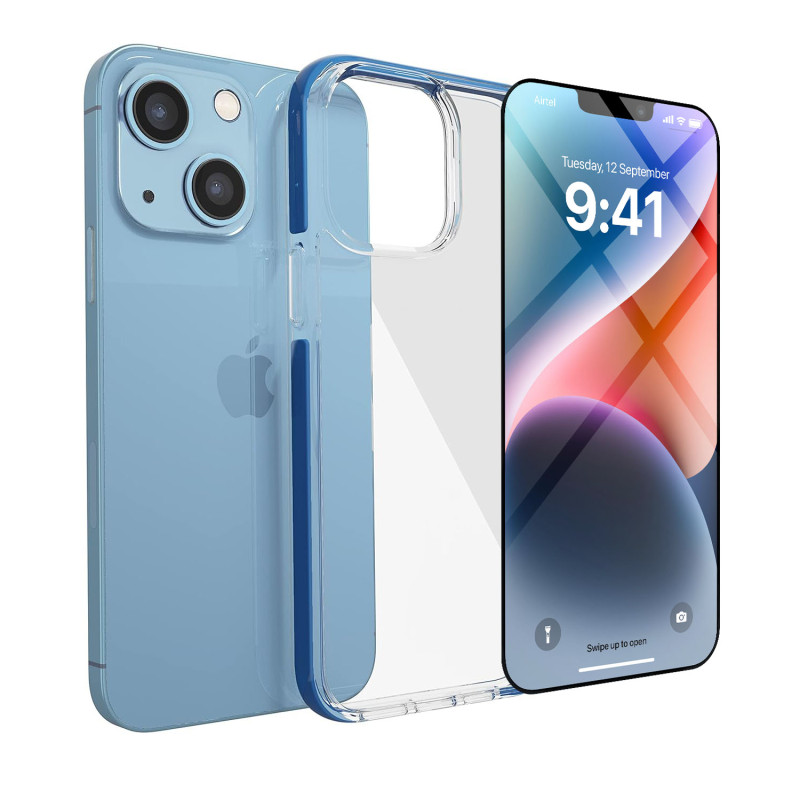 Vaku Luxos ® 2In1 Combo Apple iPhone 14 Plus Guard Series Shockproof TPU Case Back Cover with 3D Tempered Glass