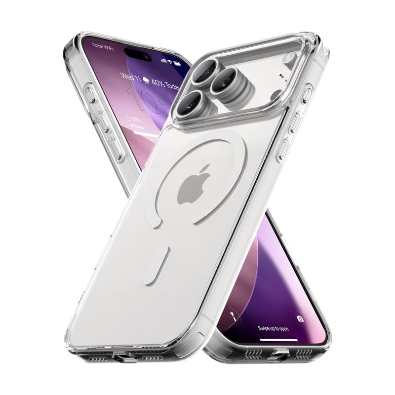 Vaku Luxos ® Apple iPhone 17 Pro Glassy MagPro Clear TPU Shockproof Scratch Resistant Military-Grade Protection Back Cover