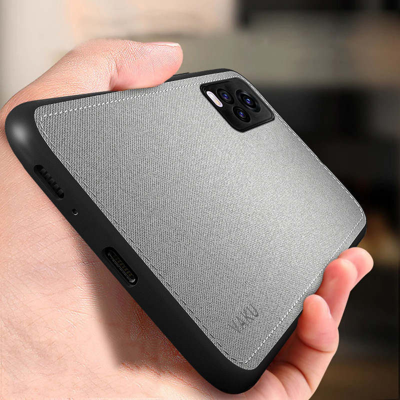 Vaku ® Vivo V20 Luxico Series Hand-Stitched Cotton Textile Ultra Soft-Feel Shock-proof Water-proof Back Cover