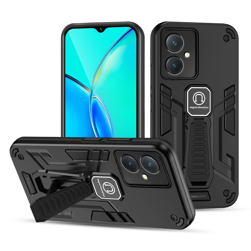 Vaku ® Vivo Y27 4G Valor Military Grade Armor Case with Built-in Kickstand Shockproof Back Cover