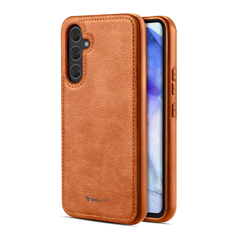 Vaku ® Samsung Galaxy A55 5G Luxe Premium Leather Stitched Non-Slip Grip Protective Back Cover