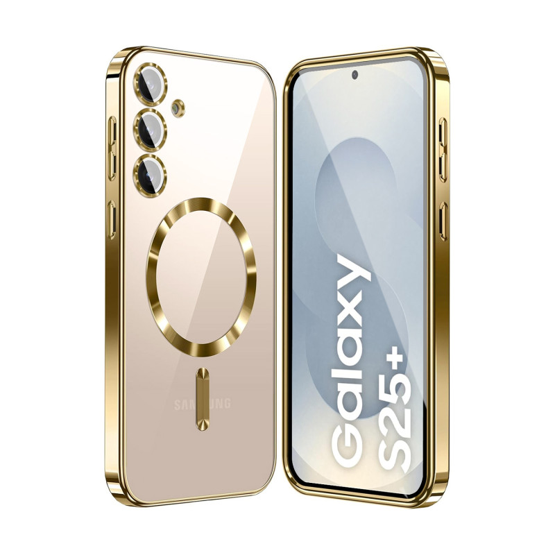 Vaku ® Samsung Galaxy S25 Plus Luxury Electroplated Magnetic Magsafe Camera Protection TPU Back Cover Case