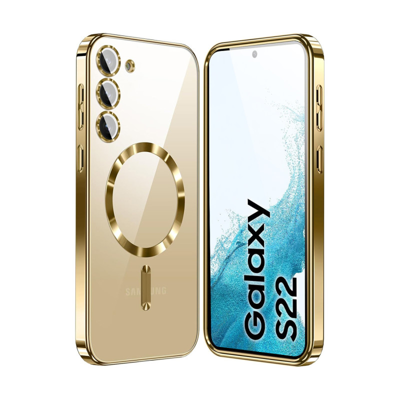Vaku ® Samsung Galaxy S22 Luxury Electroplated Magnetic Magsafe Camera Protection TPU Back Cover Case