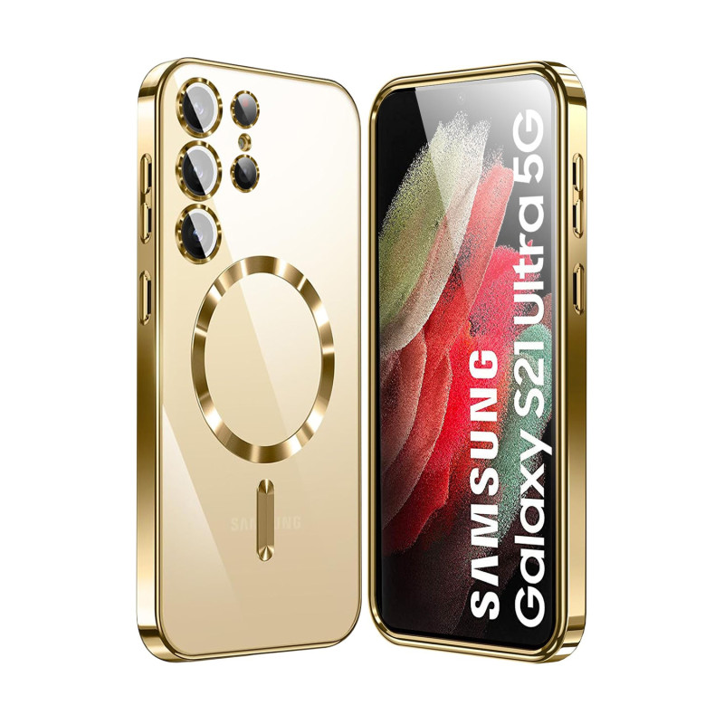 Vaku ® Samsung Galaxy S21 Ultra Luxury Electroplated Magnetic Magsafe Camera Protection TPU Back Cover Case