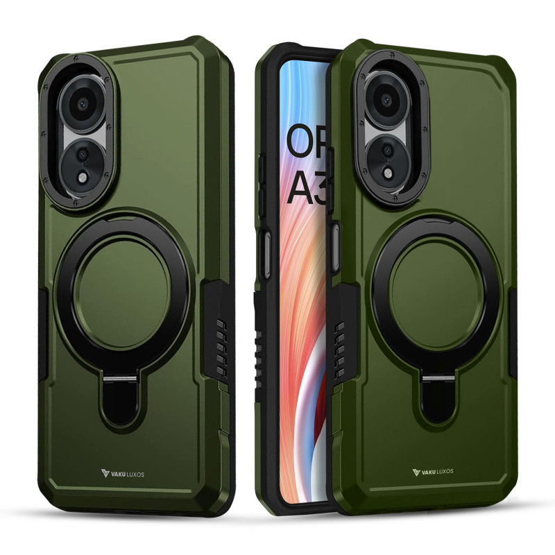 Vaku ® Oppo A38 Astor Military Grade Armor Protective Case with Ring Bracket Kickstand Back cover