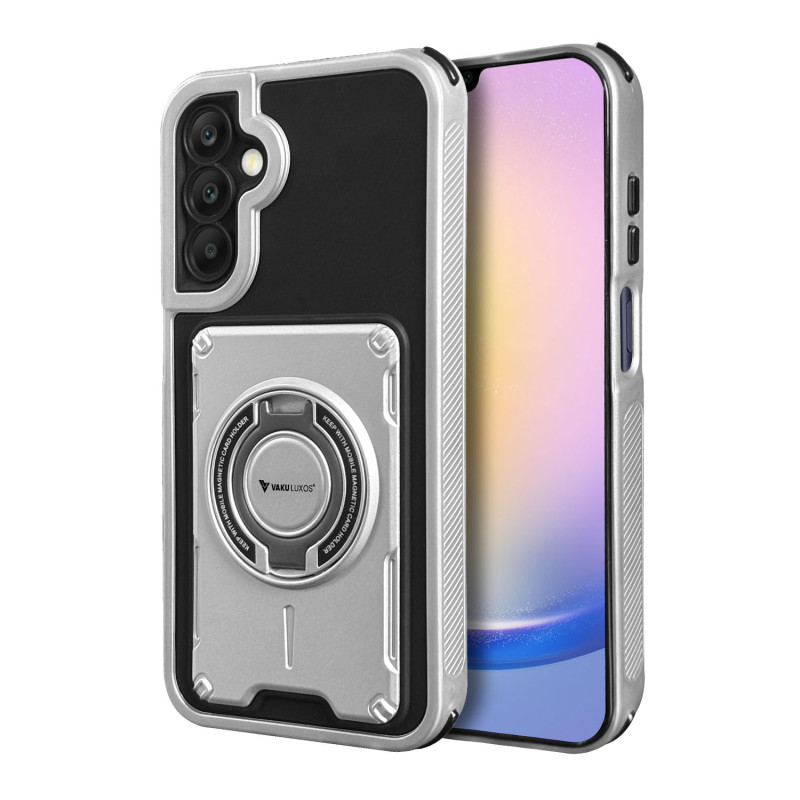 Vaku Luxos ® Samsung Galaxy A25 5G Axion Armor Military Grade Protective Case with Magnetic Ring Holder Kickstand Back Cover