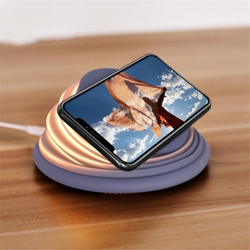 VAKU ® 2-in-1 Flexible 5-color Switching Night Light + Wireless Qi Charger