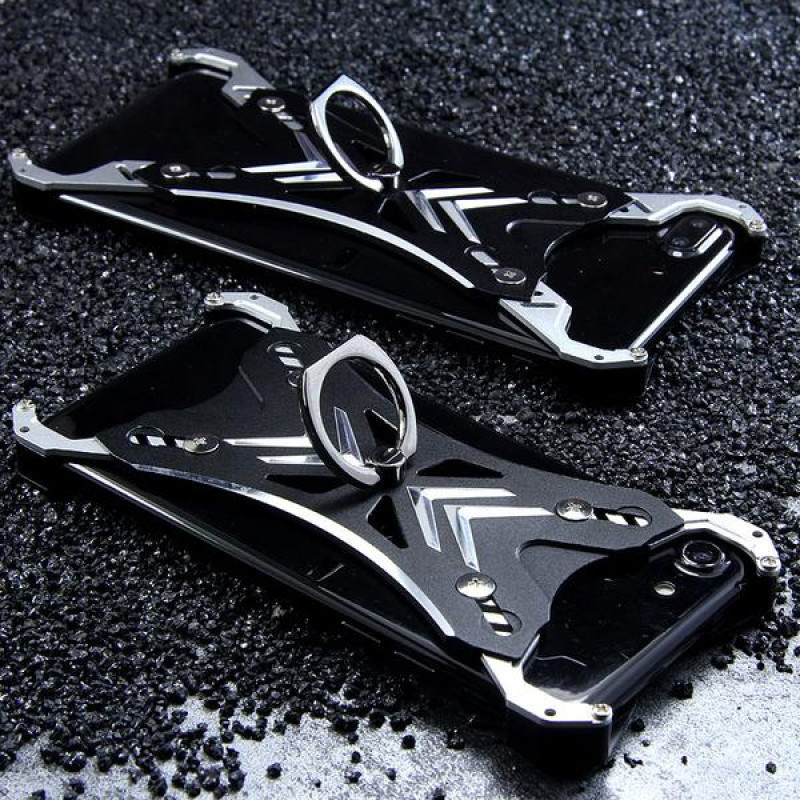 R-Just ® Compatible with 4.7in to 5.5in iPhones Sword Claw Aluminium Alloy Super Strong Case-Black + Silver