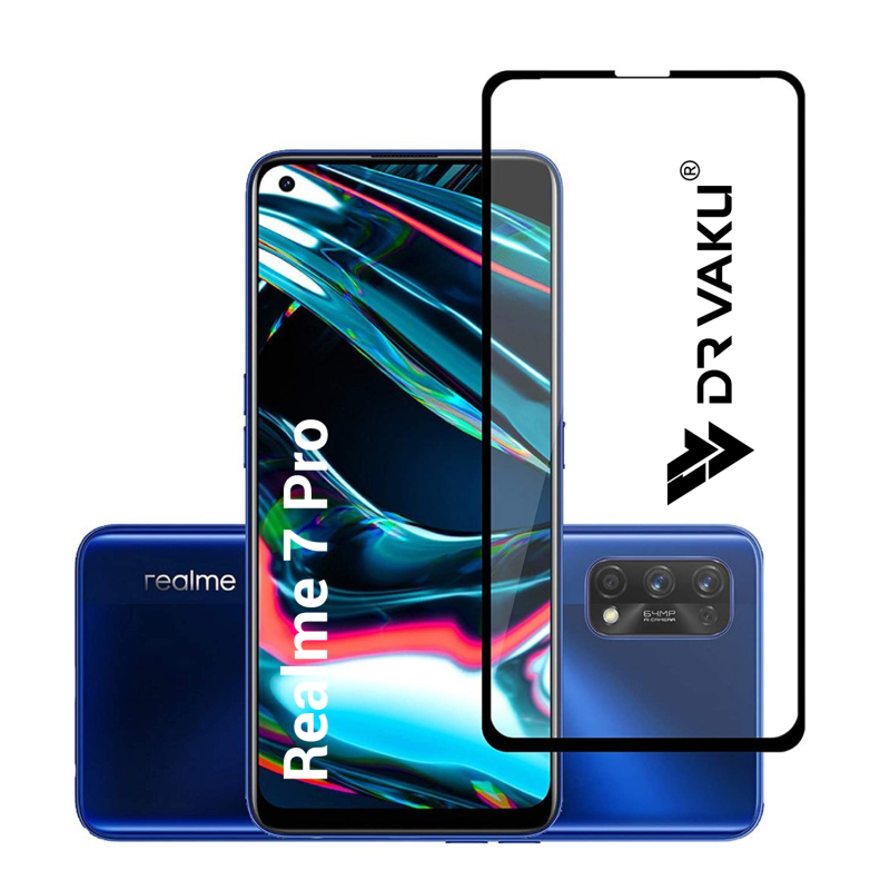 Dr. Vaku ® Realme 7 Pro Full Edge-to-Edge Ultra-Strong Ultra-Clear Full Screen Tempered Glass- Black