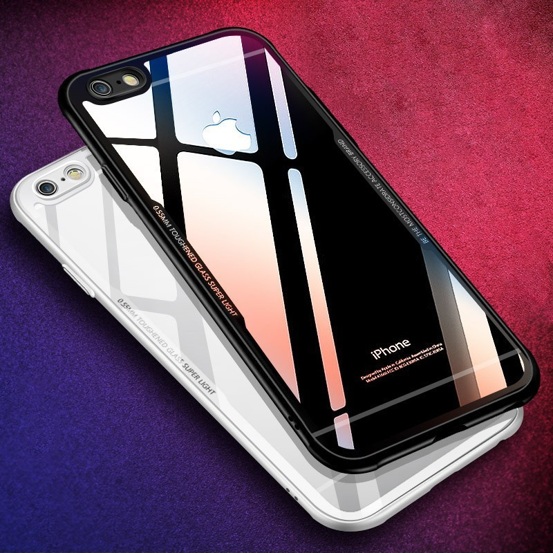 Vaku ® Apple iPhone 6 Plus / 6S Plus GLASSINO Luxurious Edition Soft Silicone 4 Frames Plus Ultra-Thin Case Transparent Cover