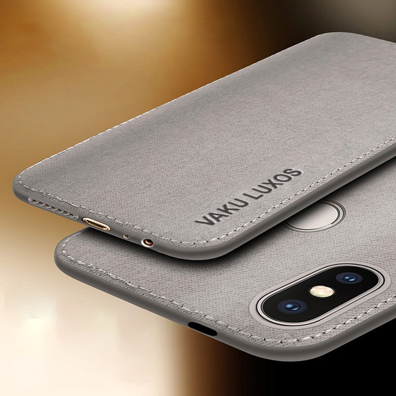 Vaku ® Xiaomi Redmi Note 5 Pro Luxico Series Hand-Stitched Cotton Textile Ultra Soft-Feel Shock-proof Water-proof Back Cover