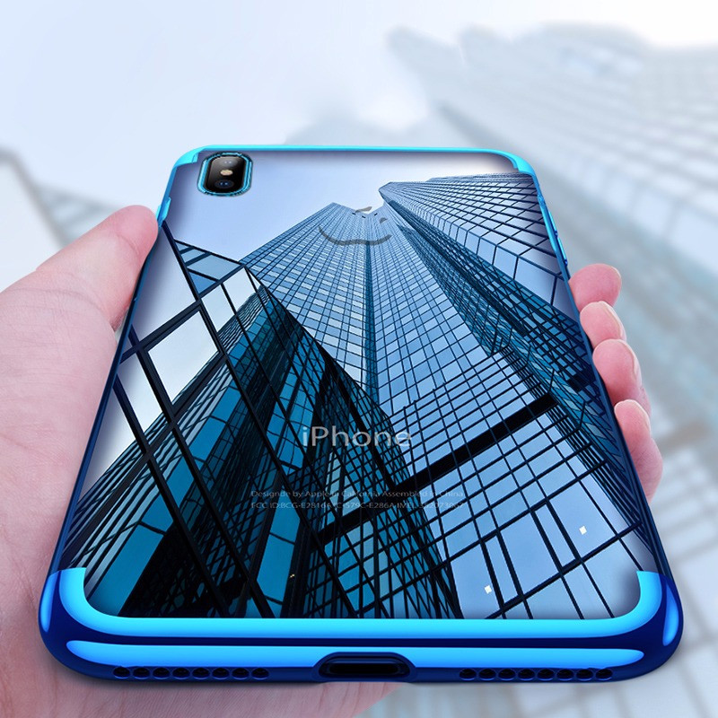 Vaku ® Apple iPhone XS CAUSEWAY Series Top Quality Soft Silicone 4 Frames + Ultra-thin Transparent Cover