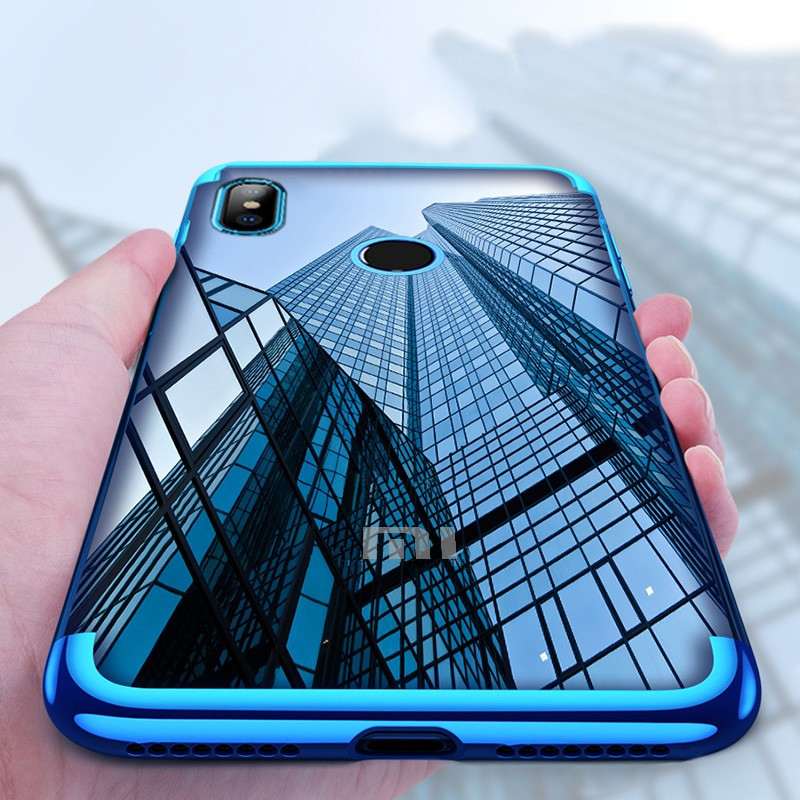 Vaku ® Xiaomi Redmi Note 6 Pro CAUSEWAY Series Electroplated Shine Bumper Finish Full-View Display + Ultra-thin Transparent Back Cover