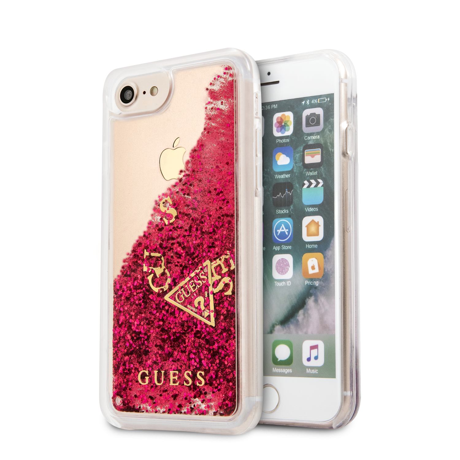 GUESS ® iPhone 8 Timeless Non-Toxic Liquid glitter Case With moving GUESS logo Back Case - iPhone 8 - Apple - Mobile / - Luxurious Covers