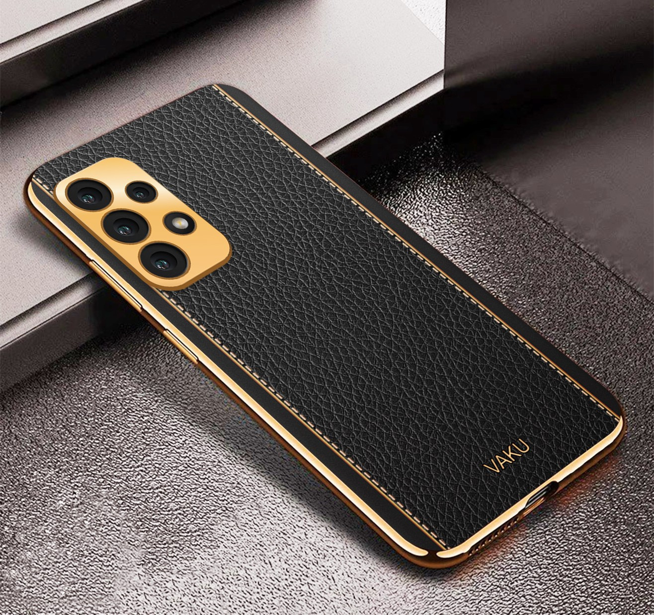 Vaku ® Samsung Galaxy A32 5G Cheron Leather Electroplated Soft TPU Bac –