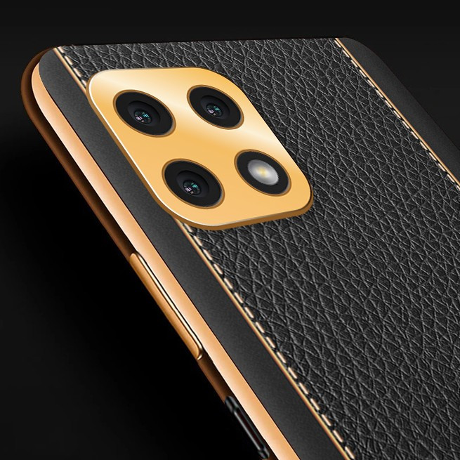 Vaku ® Samsung Galaxy A22 5G Cheron Leather Electroplated Soft TPU