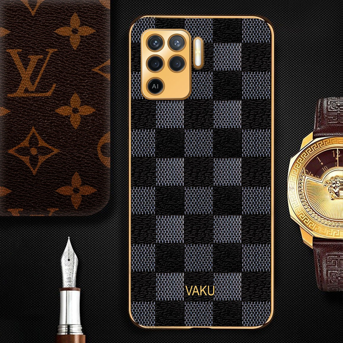 Entio Back Cover for Oppo F19-CHP22199-louis Vuitton Versace logo