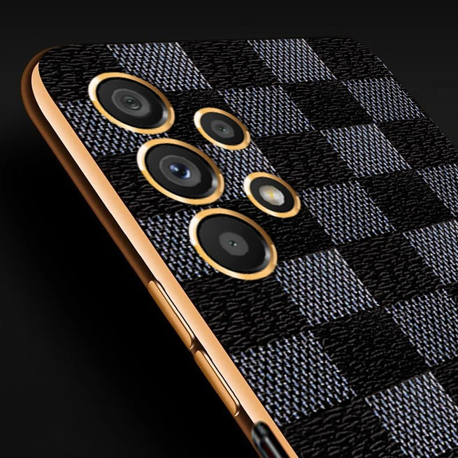 Vaku ® Samsung Galaxy A32 5G Cheron Leather Electroplated Soft TPU Bac –