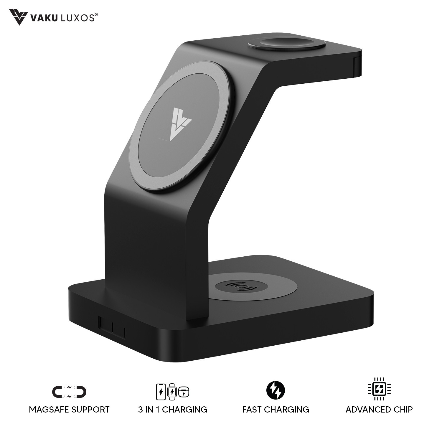 VAKU 3IN1 23W Magnetic Wireless Mag Safe Charger Dock Station
