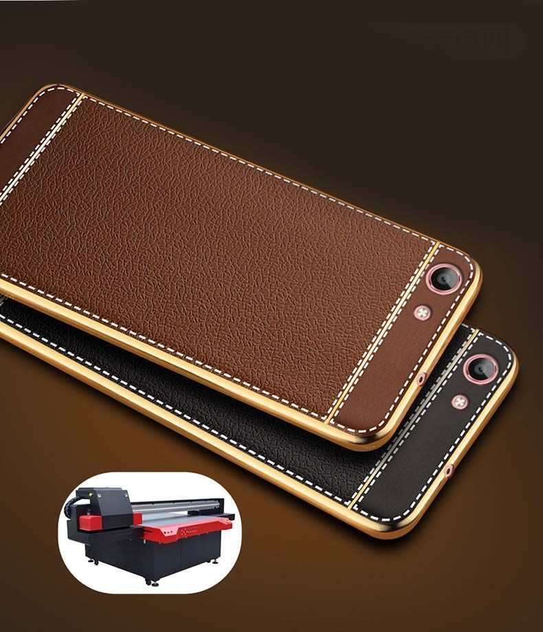 Vaku ® Oppo A74 4G Cheron Leather Stitched Gold Electroplated Soft TPU –