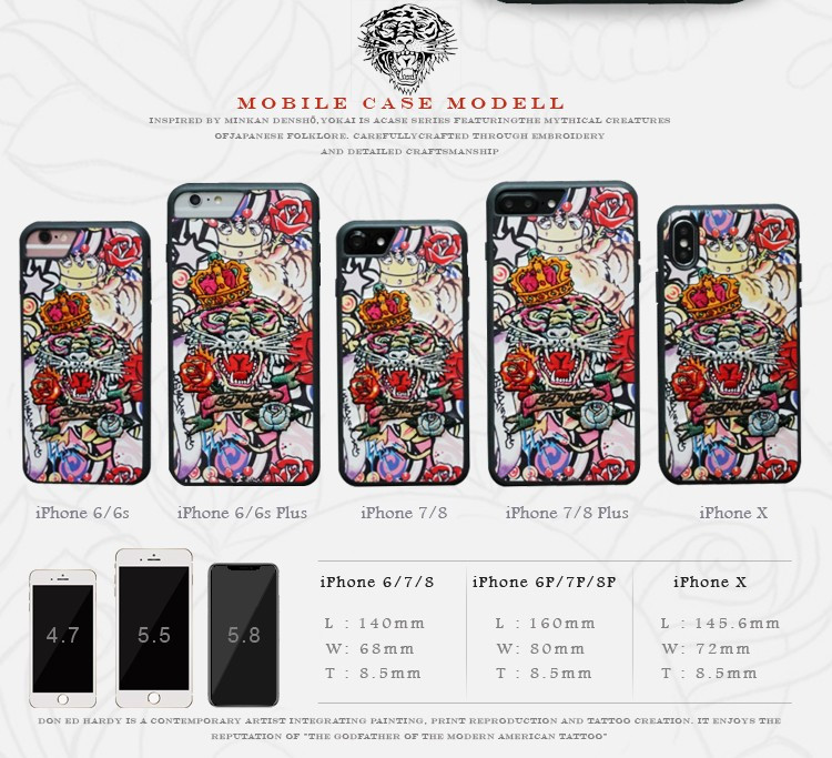 Ed Hardy ® For Apple iPhone X / XS Embroidery Pattern