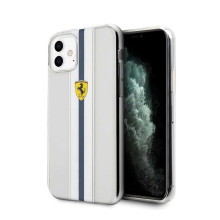 Ferrari ® For Apple iPhone 11 Pista Blue Stripe Clear series Back Cover