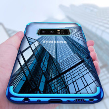 Vaku ® Samsung Galaxy Note 8 CAUSEWAY Series Electroplated Shine Bumper Finish Full-View Display + Ultra-thin Transparent Back Cover