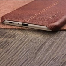 Vaku ® Vivo X21 Lexza Series Double Stitch Leather Shell with Metallic Camera Protection Back Cover
