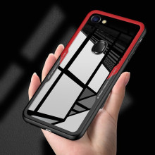 Vaku ® Oppo F5 GLASSINO Luxurious Edition Ultra-Shine Silicone Frame Ultra-Thin Case Transparent Back Cover