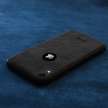 VAKU ® For Apple iPhone XR Alcantara Super Suede Logo Cut Leather Cover