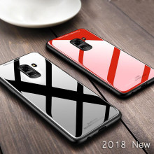 Vaku ® Samsung Galaxy A6 Club Series Ultra-Shine Luxurious Tempered Finish Silicone Frame Thin Back Cover