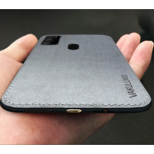 Vaku ® Samsung Galaxy M30s Luxico Series Hand-Stitched Cotton Textile Ultra Soft-Feel Shock-proof Water-proof Back Cover
