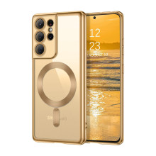 Vaku ® Samsung Galaxy S21 Ultra Luxury Electroplated Magnetic Magsafe Camera Protection TPU Back Cover Case