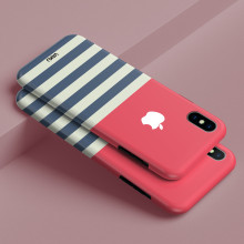 Vaku ® Apple iPhone X / XS Nostalgic Stripe Designer Print Back Cover