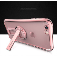 MeePhone ® For Apple iPhone 7 Metal Electroplated Bumper with FullView Transparent Finish + inbuilt Kickstand Back Cover