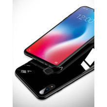 Vaku ® Vivo V9 Club Series Ultra-Shine Luxurious Tempered Finish Silicone Frame Thin Back Cover