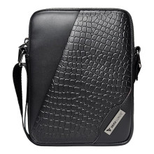 Vaku Luxos® NOIR GATOR Mini Sling Bag for Men & Women Slim Crossbody Office Messenger Shoulder Sling Bag with Adjustable Strap Suitable for College, Outdoor Travels and Business for Daily Use