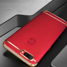 Vaku ® Oppo Realme 2 Pro Ling Series Ultra-thin Metal Electroplating Splicing PC Back Cover
