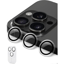 Vaku ® Apple iPhone 16 Pro Metal Camera Lens Protector Anti Scratch HD Clear Case Friendly Tempered Glass Camera Cover
