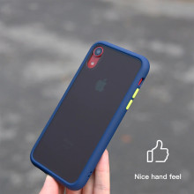 Vaku ® Apple iPhone XR Translucent Armor Case with 3 sets of Colored buttons PC Back cover