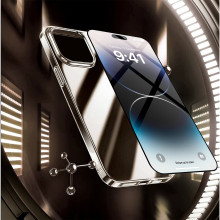 Vaku Luxos ® 2In1 Combo Apple iPhone 14 Pro Glassy Clear TPU Shockproof  Cover with 3D Tempered Glass